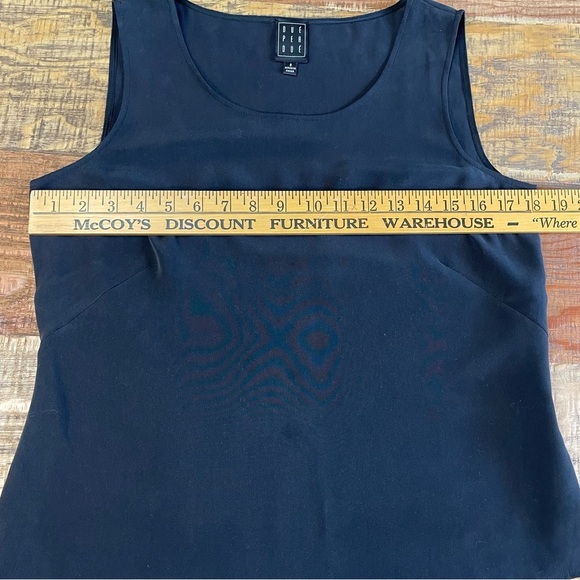 Due Per Due Black Tank Top Sleeveless Silk 8 layer business - Picture 5 of 9